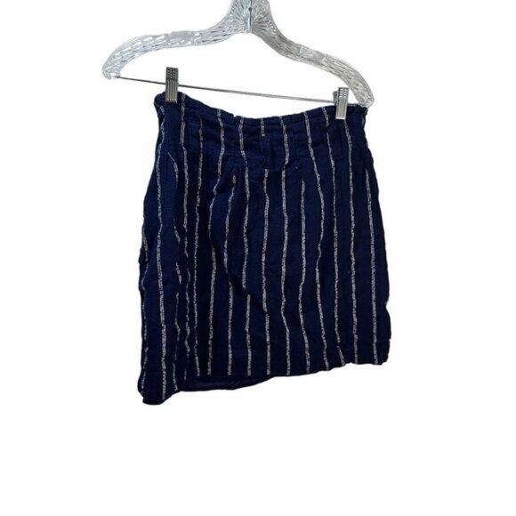 Women’s Striped Mini Linen Skirt Slimming A-line‎ Short Size 10 - Picture 1 of 5